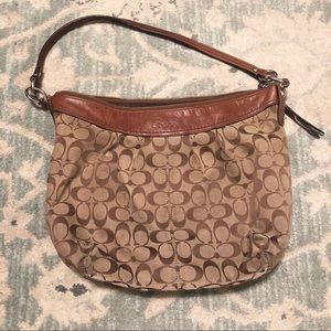 Tan Coach purse